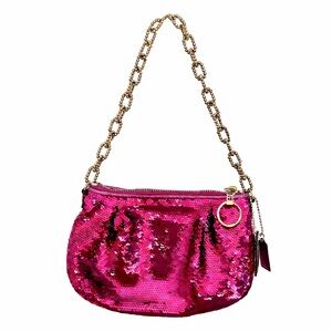 Coach Poppy Sequin 14366 Hot Pink Baguette
